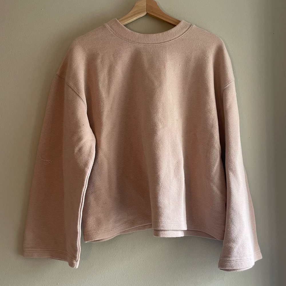Women’s A New Day Blush Crew Neck Long Sleeve with Flare Sleeve